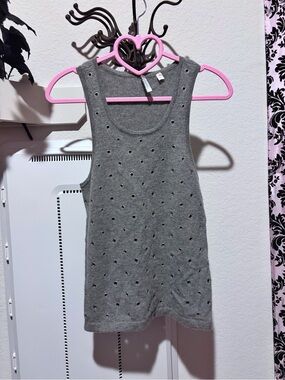 Vintage Iisli Grey silver grommet tank sweater top-  Medium